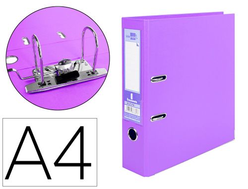 Pasta de arquivo de alavanca liderpapel documenta pvc din a4 lombada 75 mm lilas , Liderpapel , 79691 , 8423473873810